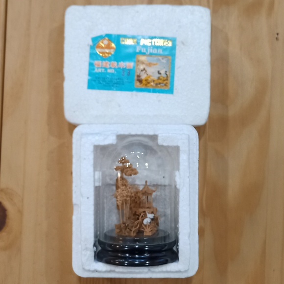 New Vintage Chinese Cork Carving Scenery Picture Sculpture Display - Picture 15 of 16